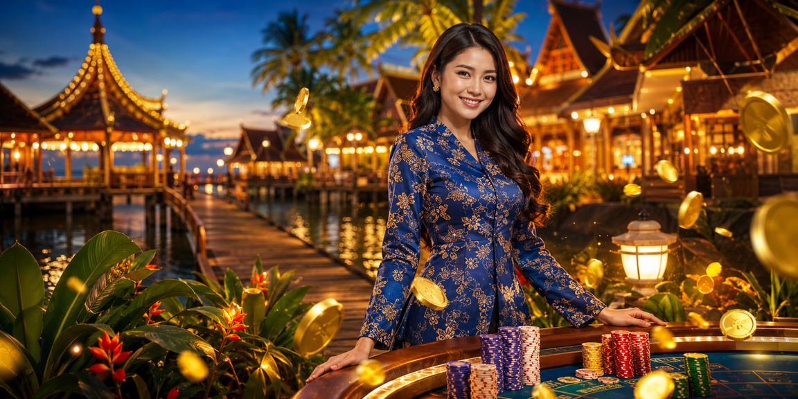 Kasino hiburan Sarawak dengan pakaian baju kurung tradisional Malaysia